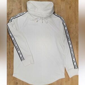 Ralph Lauren White Hoodie with Black Logo Stripes